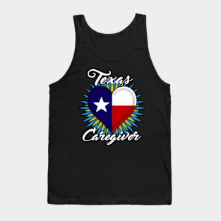 Texas Caregiver light font design Tank Top